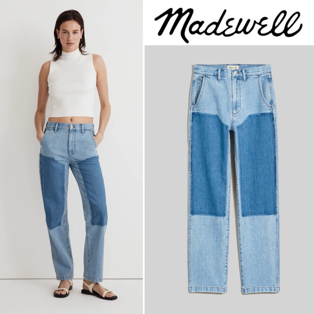 Madewell The '90s Straight Jean in Hazelfern Wash: Shadow-Panel Edition 27 NK835